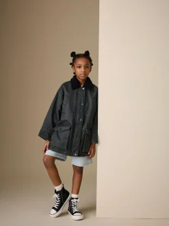 Next Black Faux Waxed Jacket (5-14yrs)^ Jackets & Coats|Snowsuits & Coats