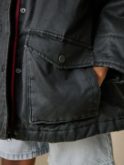 Next Black Faux Waxed Jacket (5-14yrs)^ Jackets & Coats|Snowsuits & Coats