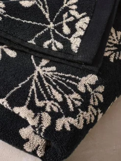 Next Black Floral 100% Cotton Towel^ Towels & Bathmats
