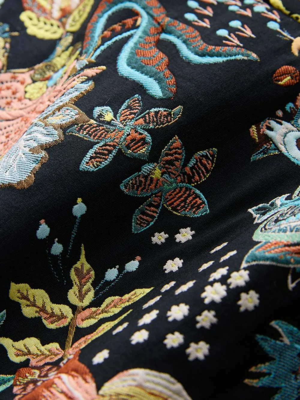 Hot Next Floral Jacquard Bomber Jacket Black