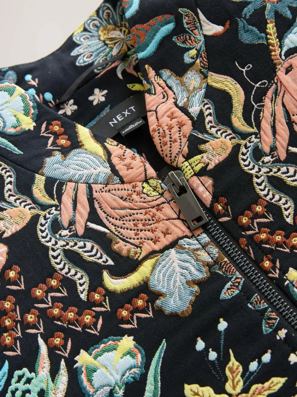 Hot Next Floral Jacquard Bomber Jacket Black