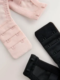 Hot Next Black Floral/Pink DD+ Non Pad Plunge Bras 2 Pack