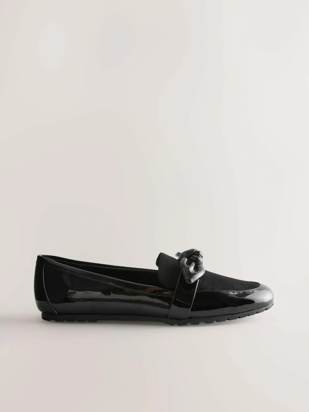 Next Black Forever Comfort® Bow Round Toe Loafers^Women Flats