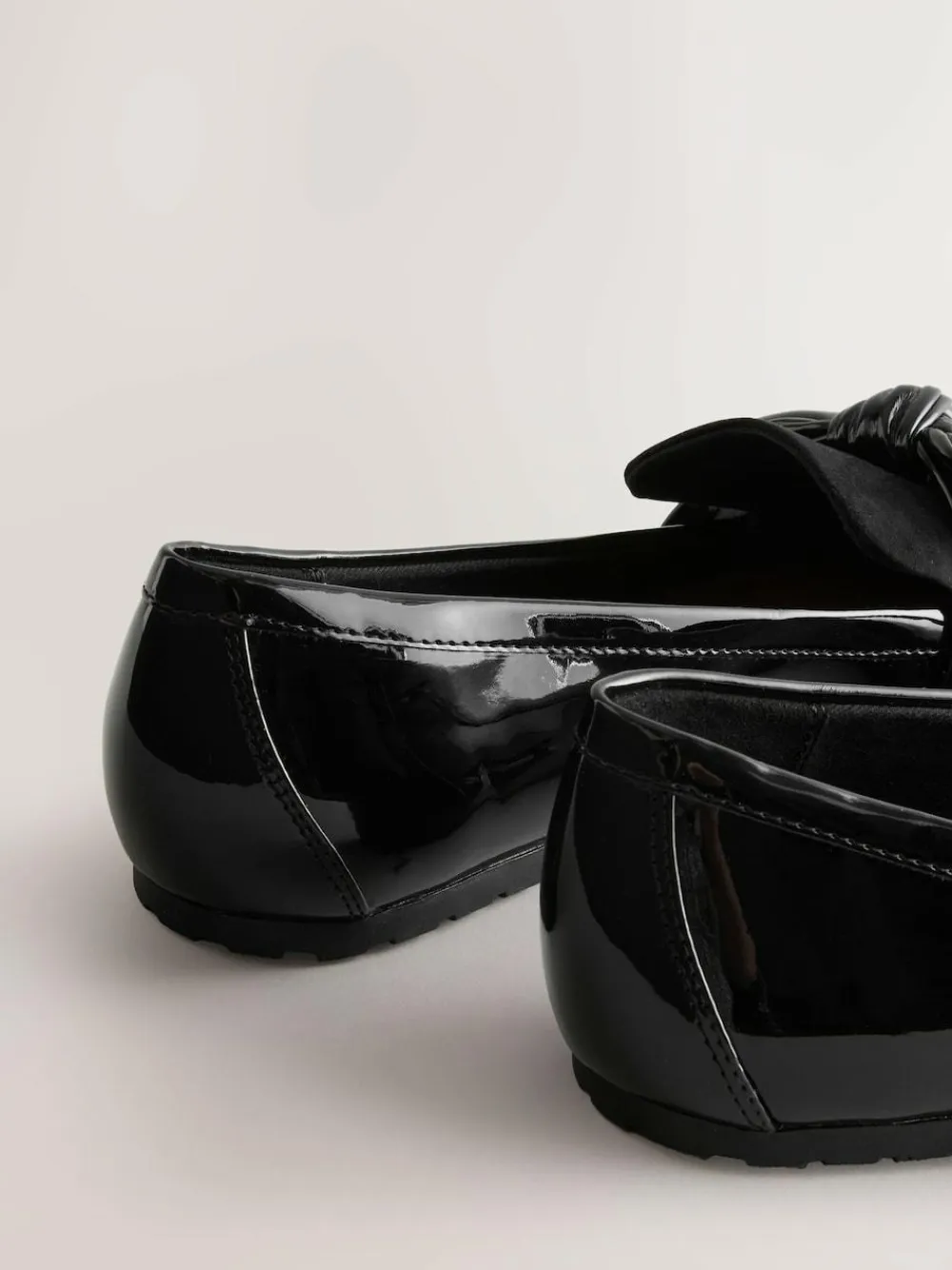 Next Black Forever Comfort® Bow Round Toe Loafers^Women Flats