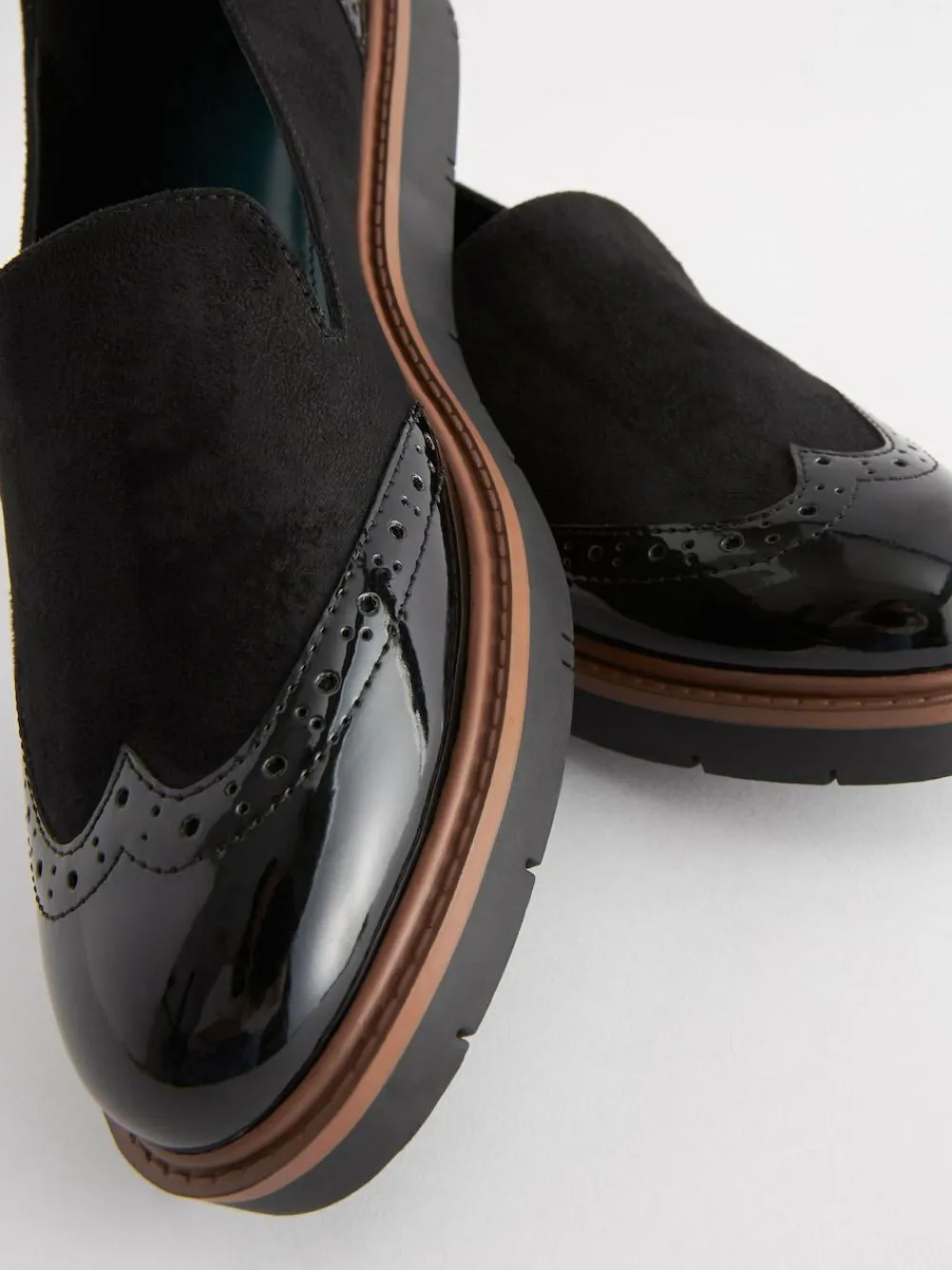 Best Next Black Forever Comfort® Brogue Detail Chunky Sole Loafers