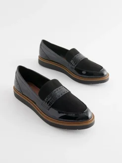 Next Forever Comfort® Brogue Loafers^Women Wide Fit & Extra Wide Fit|Flats