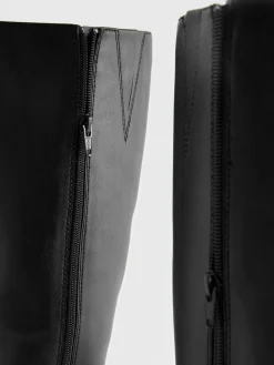 Next Black Forever Comfort® Chunky Heeled Round Toe Knee High Boots^Women Wide Fit & Extra Wide Fit