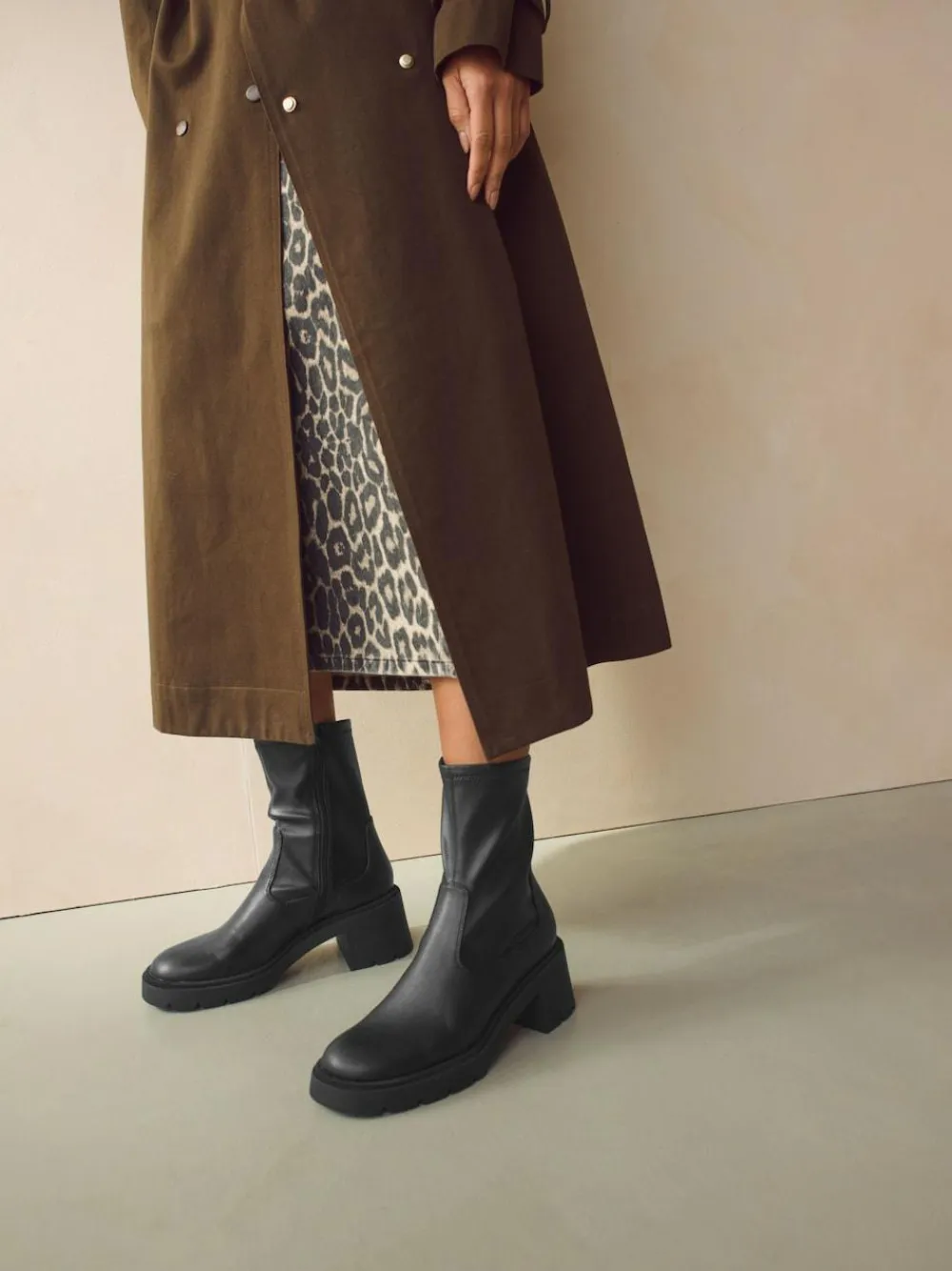 Hot Next Black Forever Comfort® Chunky Sock Ankle Boots