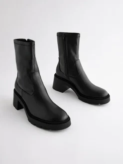Hot Next Black Forever Comfort® Chunky Sock Ankle Boots