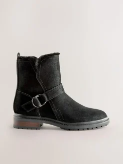 Next Forever Comfort® Faux Fur Hardware Ankle Boots^Women Wide Fit & Extra Wide Fit