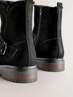 Next Forever Comfort® Faux Fur Hardware Ankle Boots^Women Wide Fit & Extra Wide Fit