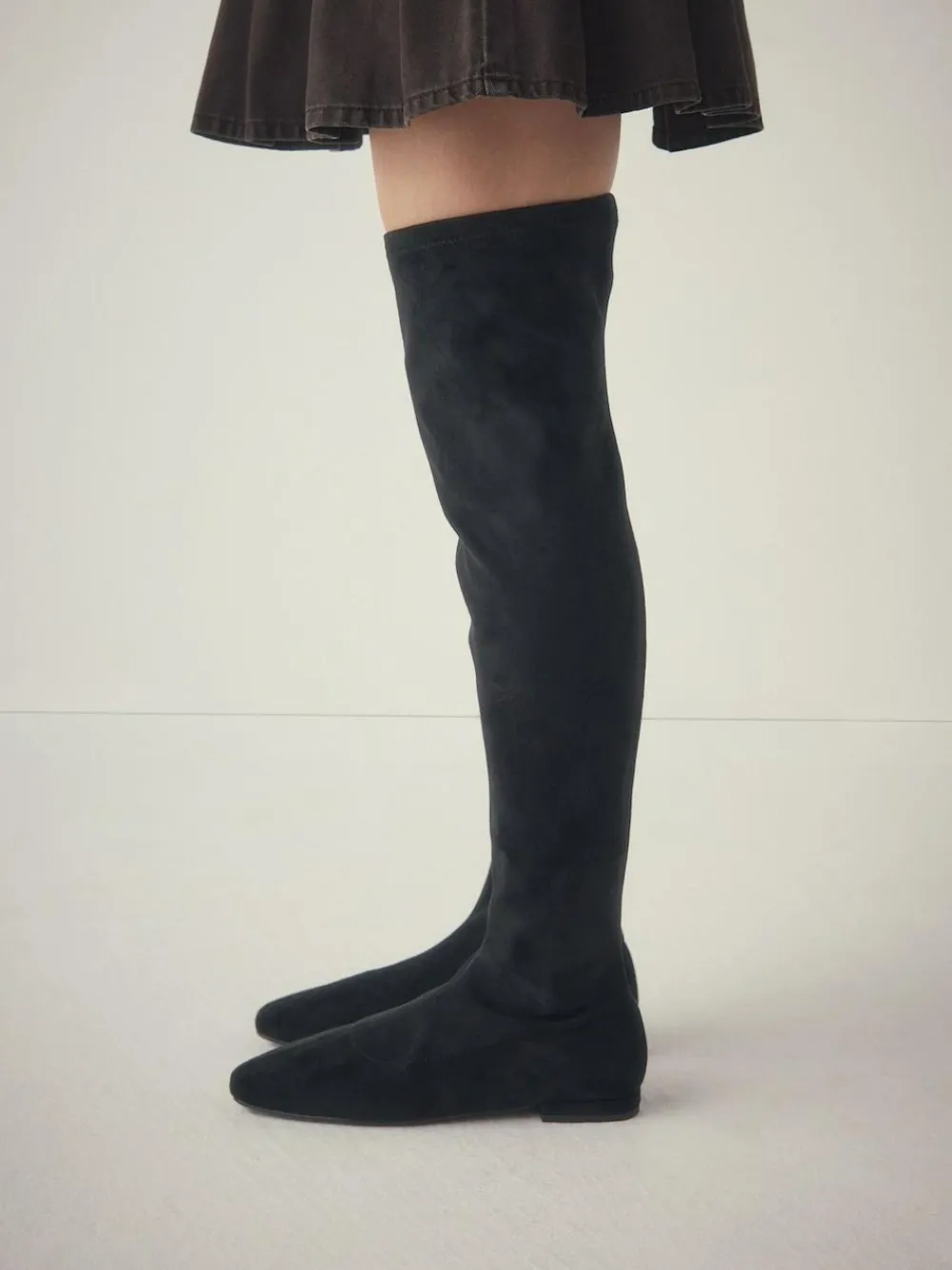 Next Black Forever Comfort® Flat Sock Over The Knee Boots^Women Boots & Wellies|Boots