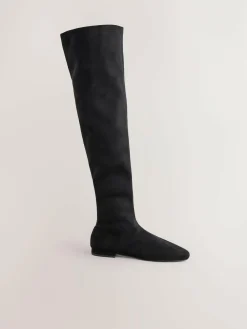Next Black Forever Comfort® Flat Sock Over The Knee Boots^Women Boots & Wellies|Boots
