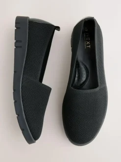 Next Black Forever Comfort® Knitted Slip On Shoes^Women Flats