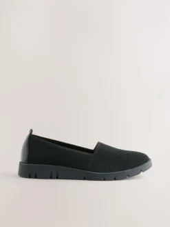 Next Black Forever Comfort® Knitted Slip On Shoes^Women Flats