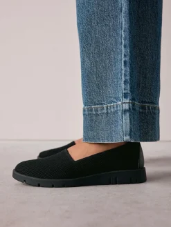 Next Black Forever Comfort® Knitted Slip On Shoes^Women Flats
