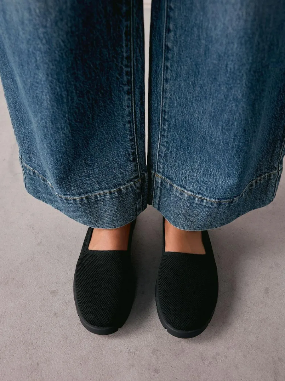 Next Black Forever Comfort® Knitted Slip On Shoes^Women Flats