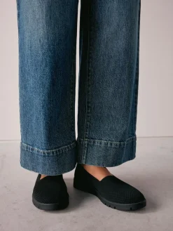 Next Black Forever Comfort® Knitted Slip On Shoes^Women Flats