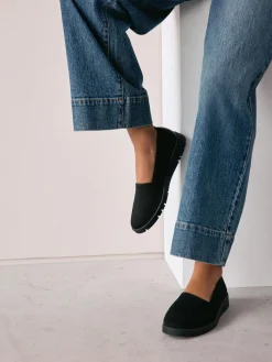 Next Black Forever Comfort® Knitted Slip On Shoes^Women Flats