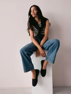 Next Black Forever Comfort® Knitted Slip On Shoes^Women Flats