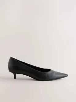Online Next Forever Comfort® Leather Point Toe Heels Black