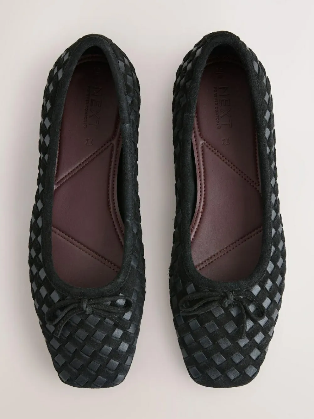 Next Forever Comfort® Leather Weave Ballet Flats Black