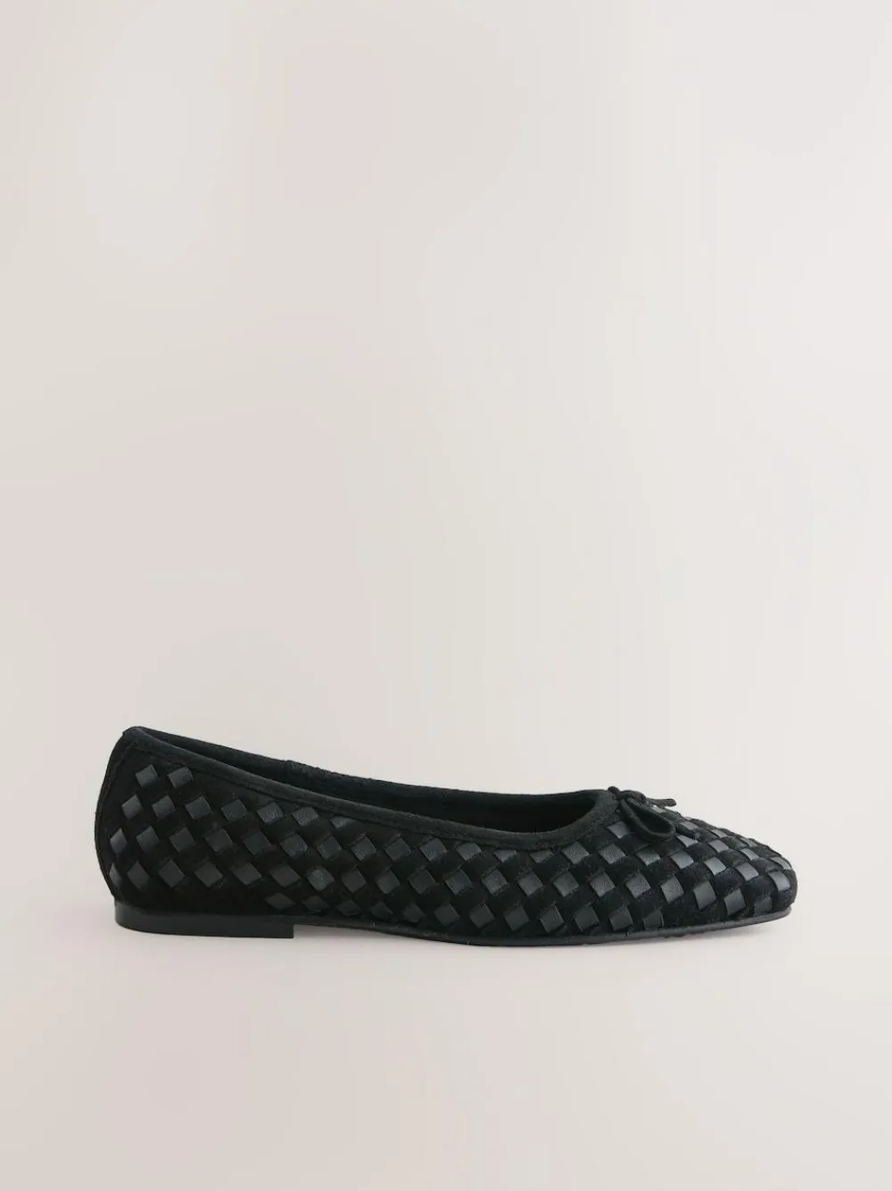 Next Forever Comfort® Leather Weave Ballet Flats Black