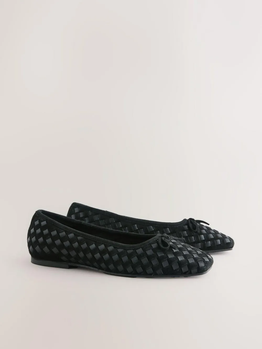 Next Forever Comfort® Leather Weave Ballet Flats Black