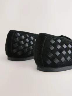 Next Forever Comfort® Leather Weave Ballet Flats Black