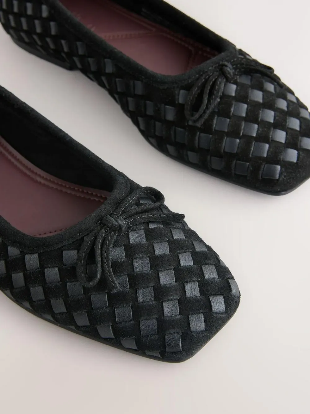 Next Forever Comfort® Leather Weave Ballet Flats Black