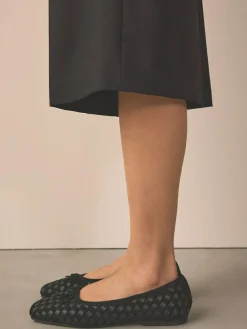 Next Forever Comfort® Leather Weave Ballet Flats Black