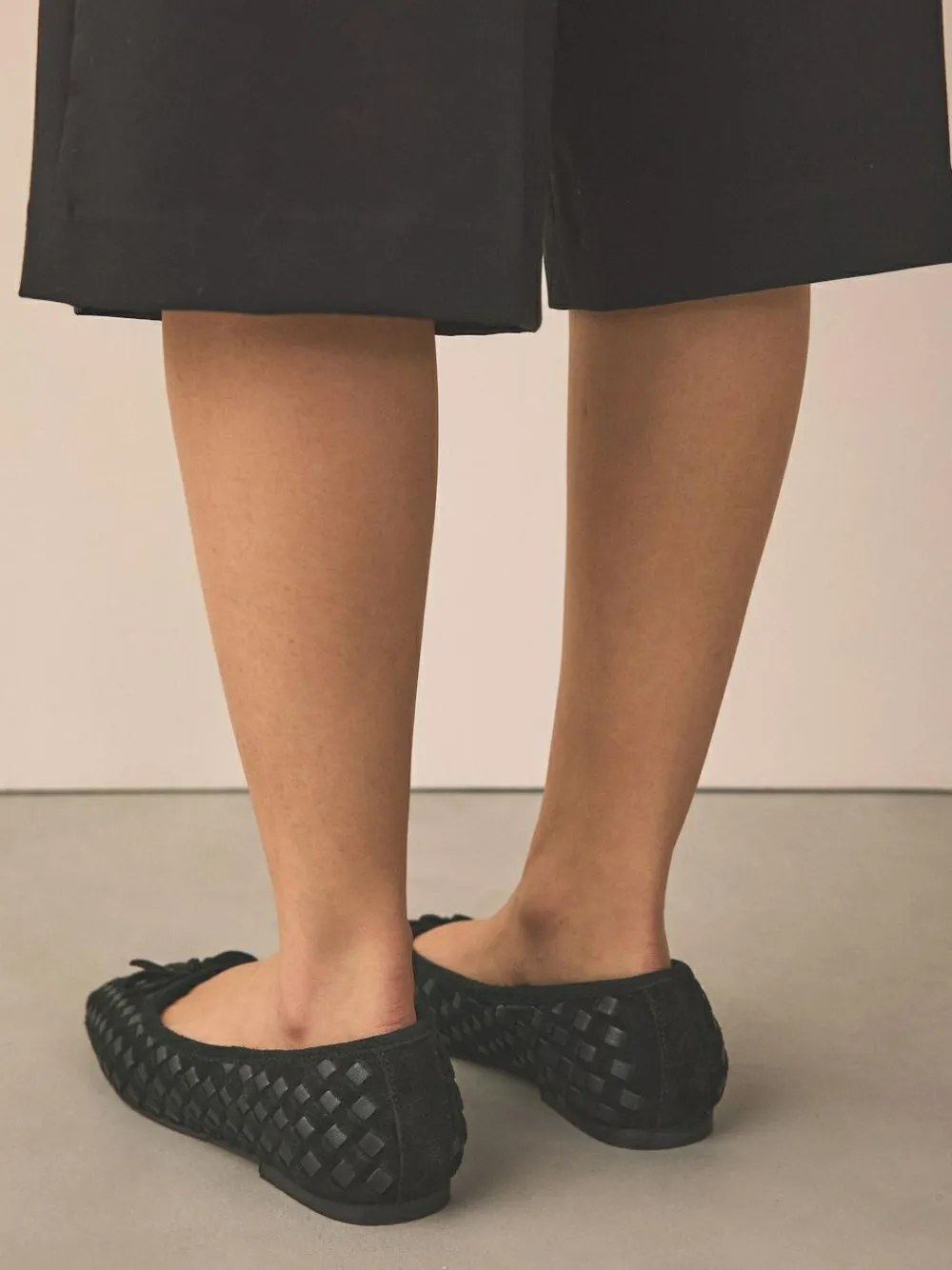 Next Forever Comfort® Leather Weave Ballet Flats Black