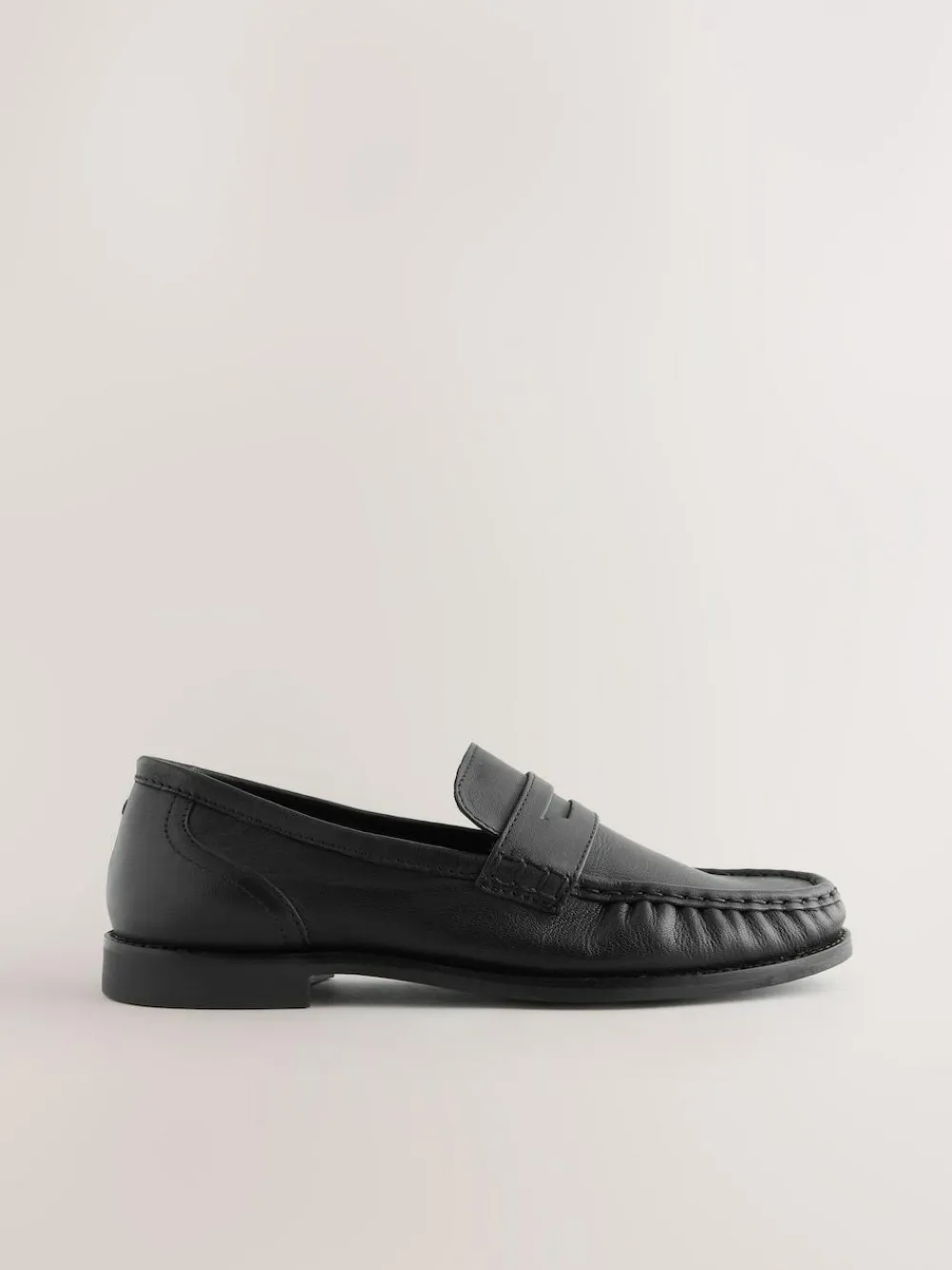 Next Black Forever Comfort® Leather Ruched Saddle Loafers^Women Flats