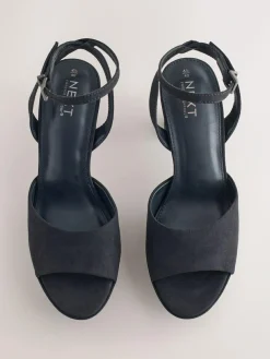 Best Next Forever Comfort® Round Toe Platform Heeled Sandals Black