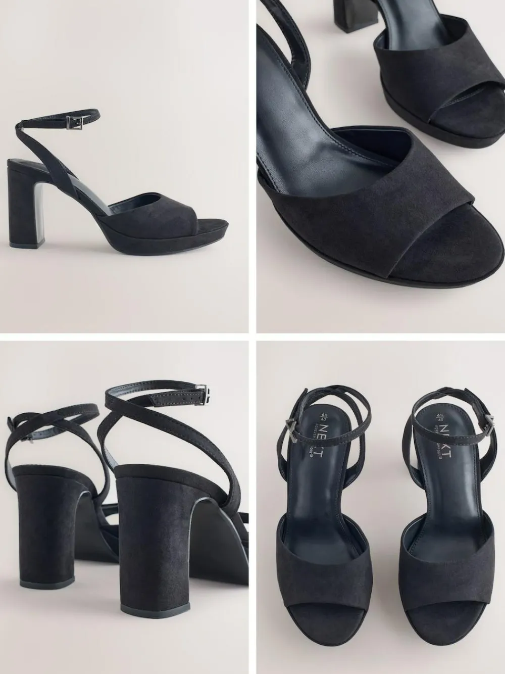 Best Next Forever Comfort® Round Toe Platform Heeled Sandals Black