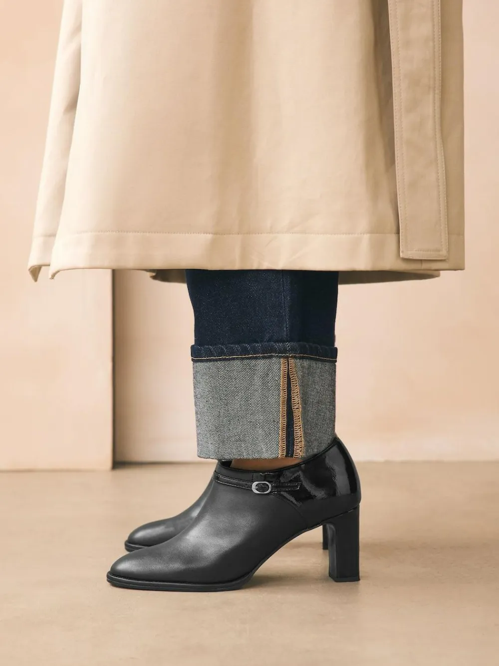 Best Next Black Forever Comfort® Round Toe Block Heel Buckle Detail Shoe Boots