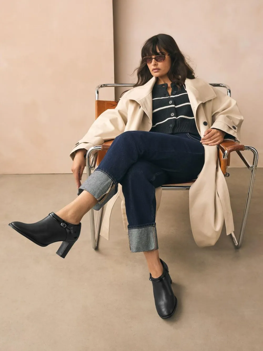 Best Next Black Forever Comfort® Round Toe Block Heel Buckle Detail Shoe Boots