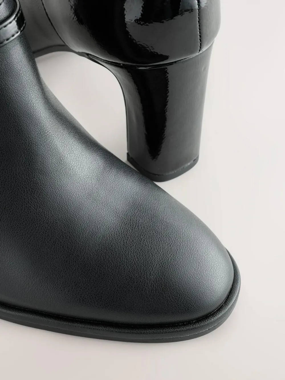 Best Next Black Forever Comfort® Round Toe Block Heel Buckle Detail Shoe Boots