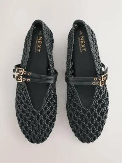 Clearance Next Forever Comfort® Round Toe Weave Double Mary Jane Shoes Black