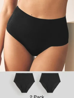 Next Black Full Brief Anti Leak Knickers 2 Pack^Women Panties|All Lingerie