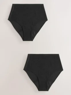 Next Black Full Brief Anti Leak Knickers 2 Pack^Women Panties|All Lingerie