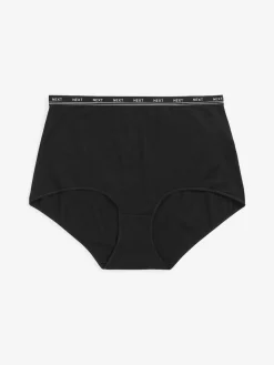 Next Black Full Brief Cotton Logo Knickers 4 Pack^Women All Lingerie|Panties