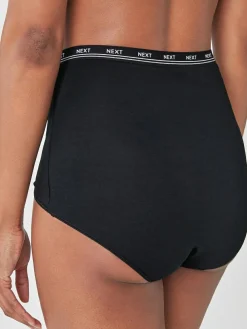 Next Black Full Brief Cotton Logo Knickers 4 Pack^Women All Lingerie|Panties
