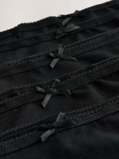 Next Black Full Brief Cotton Rich Knickers 5 Pack^Women Panties|All Lingerie