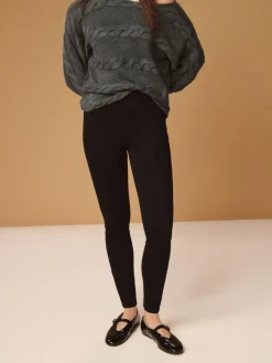 Online Next Black Full Length Jersey Denim Leggings