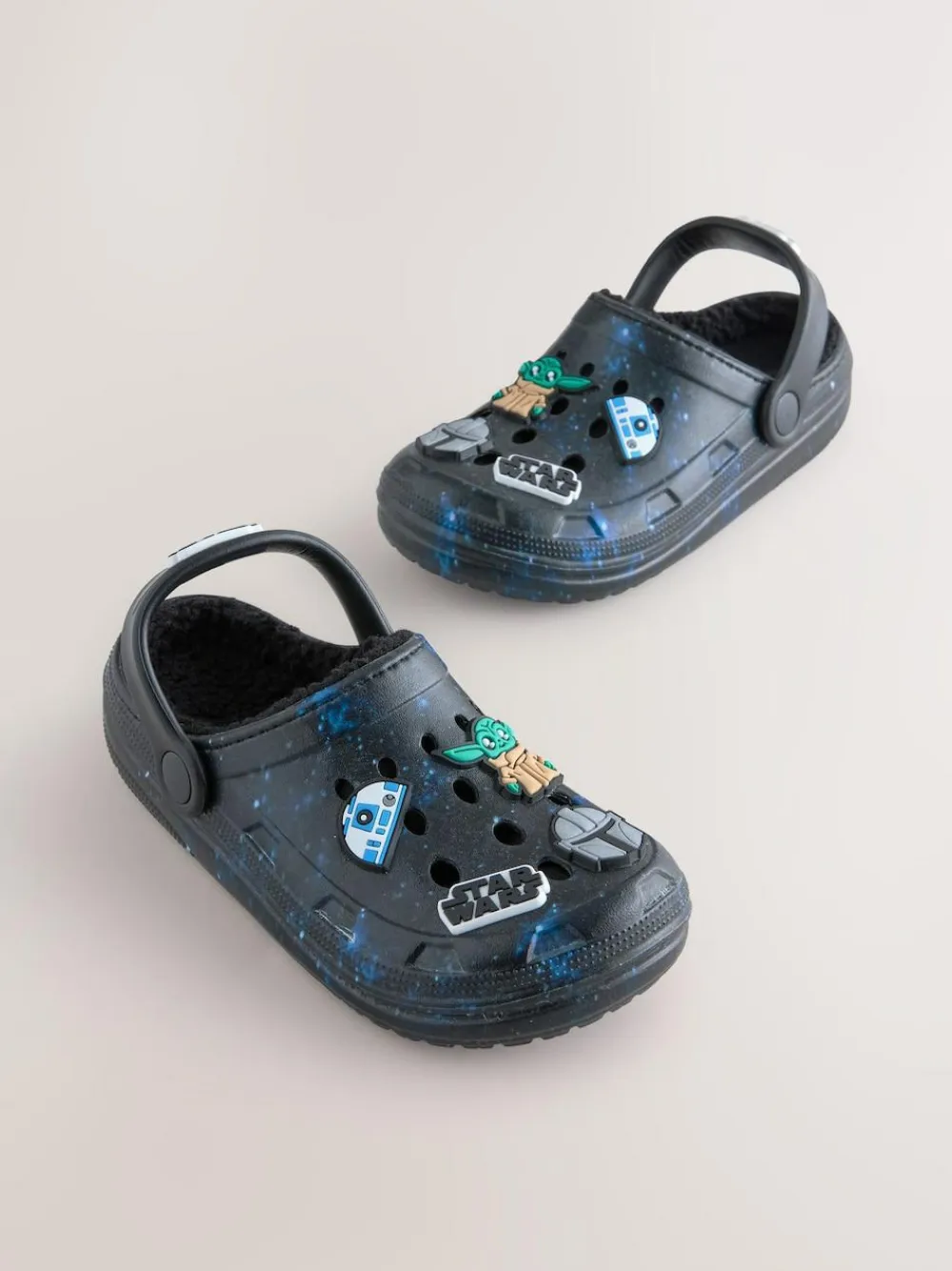 Next Black Galaxy Star Wars Warm Lined Slipper Clogs^BOY Nightwear