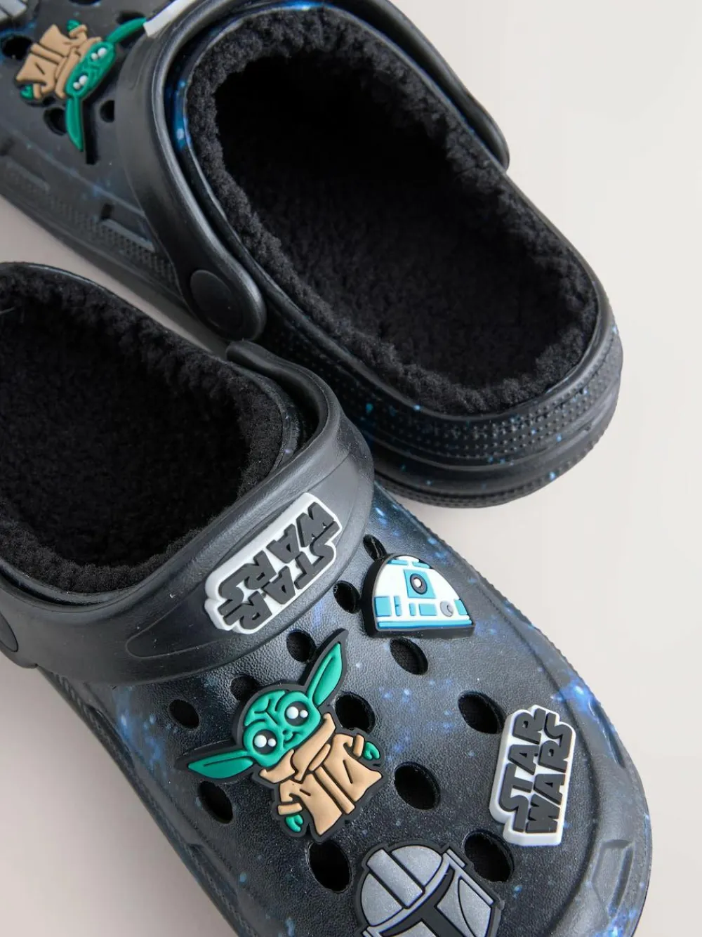 Next Black Galaxy Star Wars Warm Lined Slipper Clogs^BOY Nightwear