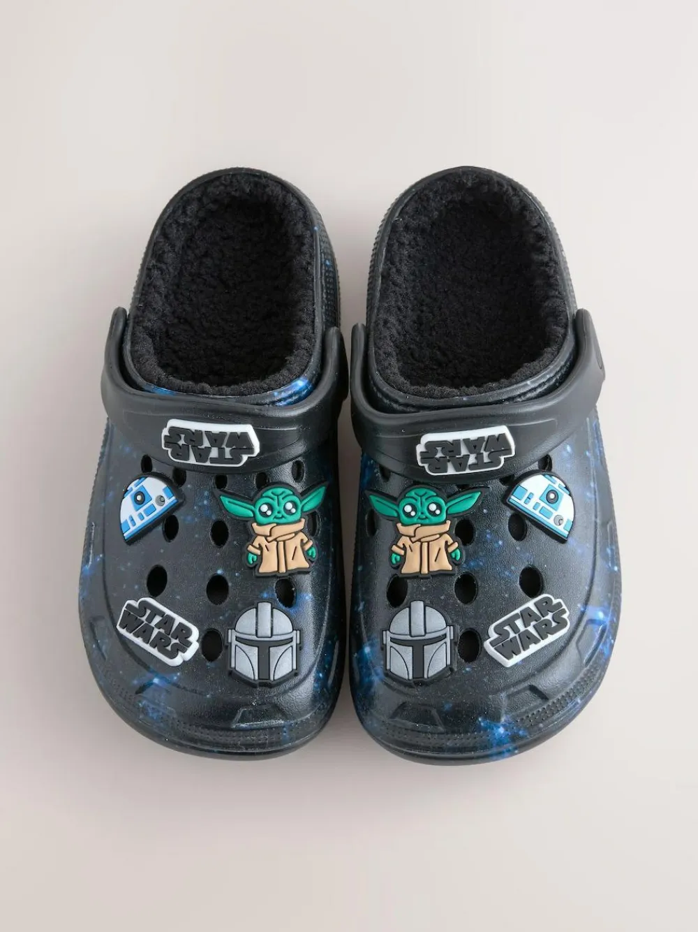 Next Black Galaxy Star Wars Warm Lined Slipper Clogs^BOY Nightwear
