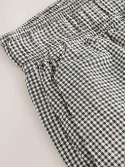 Next Gingham Wide Leg Trousers Black