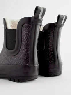 Next Black Glitter Chelsea Wellies^ Baby Winter Clothing|Boots